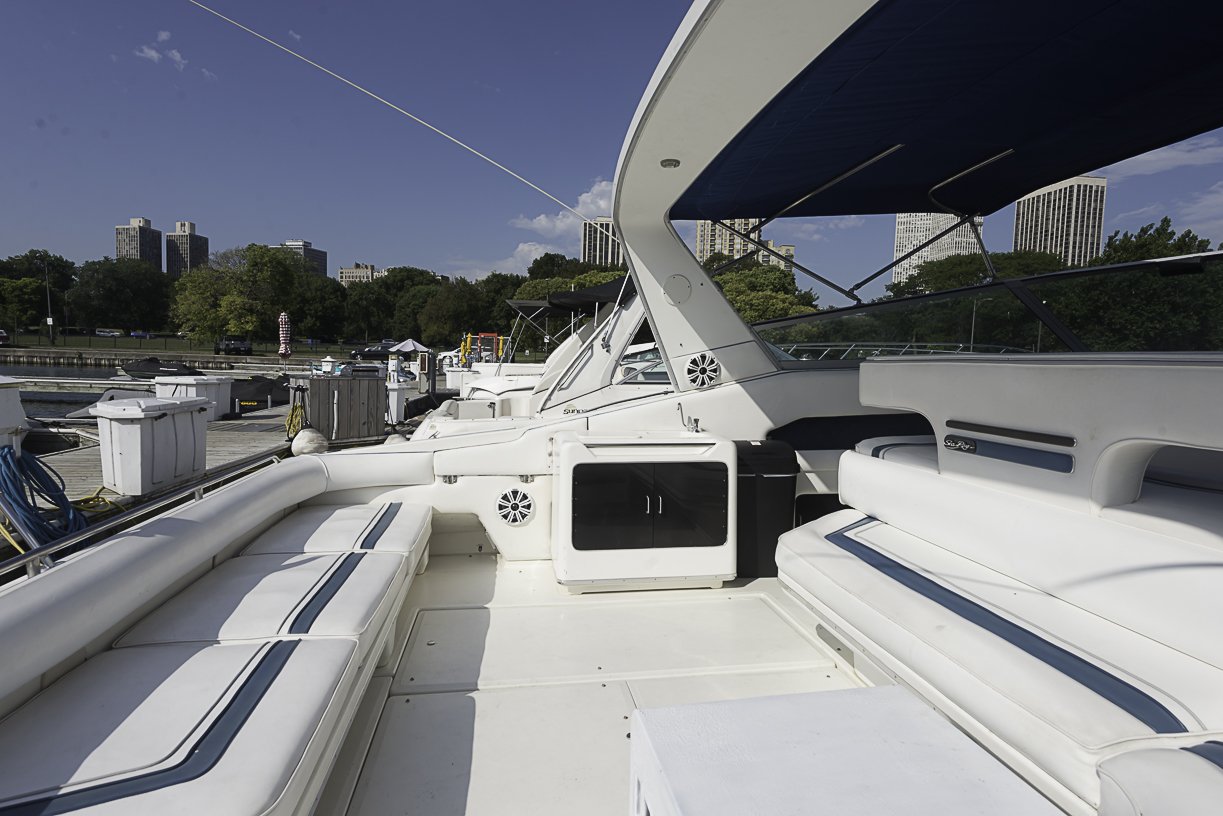 Spacious seating area on the aft deck